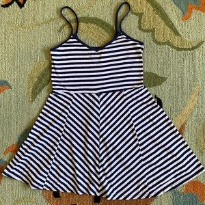 So I Authentic American Heritage I Navy Blue & White Striped Mini Sundress